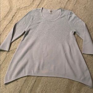 Anne Klein silver ombré glitter sweater